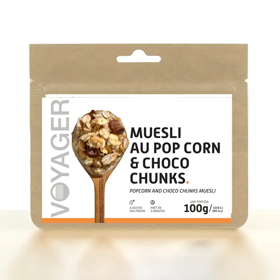 Suklaa-popcornmysli retkiruoka